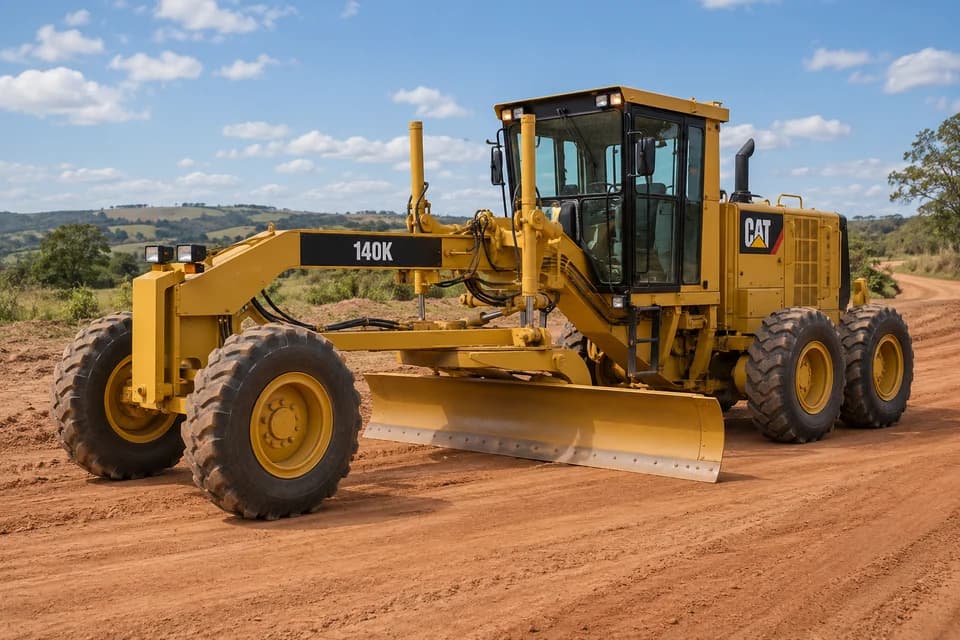 Imagen referencial de Motoniveladora Caterpillar 140K; no corresponde al bien específico del edicto.