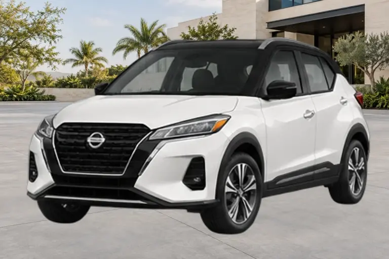 Imagen referencial de Nissan Kicks, año 2021, diseño 2021–2023, color Blanco aproximado. No es una fotografía del vehículo rematado.