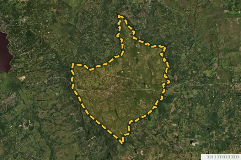 Vista satelital de Caacupé, Paraguay. Zona de referencia del inmueble en remate; no delimita la parcela ni identifica el inmueble.