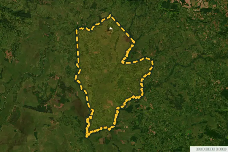 Vista satelital de Caazapá, Paraguay. Zona de referencia del inmueble en remate; no delimita la parcela ni identifica el inmueble.