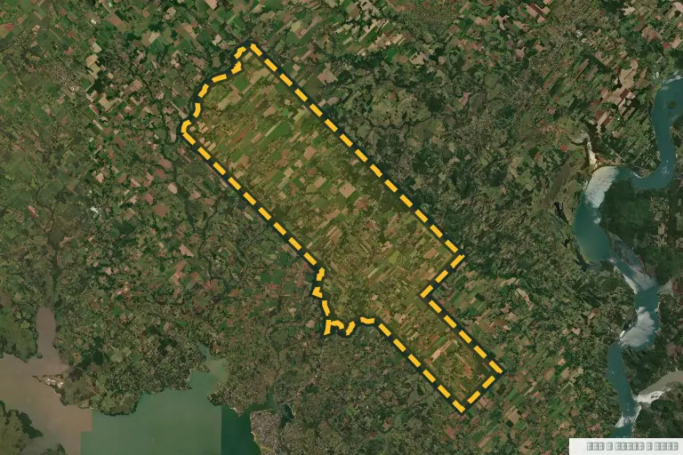 Vista satelital de Capitán Miranda, Paraguay. Zona de referencia del inmueble en remate; no delimita la parcela ni identifica el inmueble.