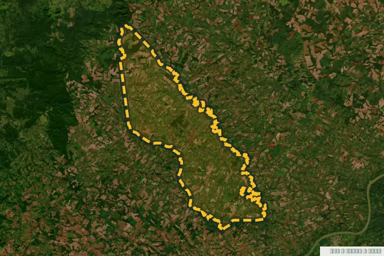 Vista satelital de Edelira, Paraguay. Zona de referencia del inmueble en remate; no delimita la parcela ni identifica el inmueble.