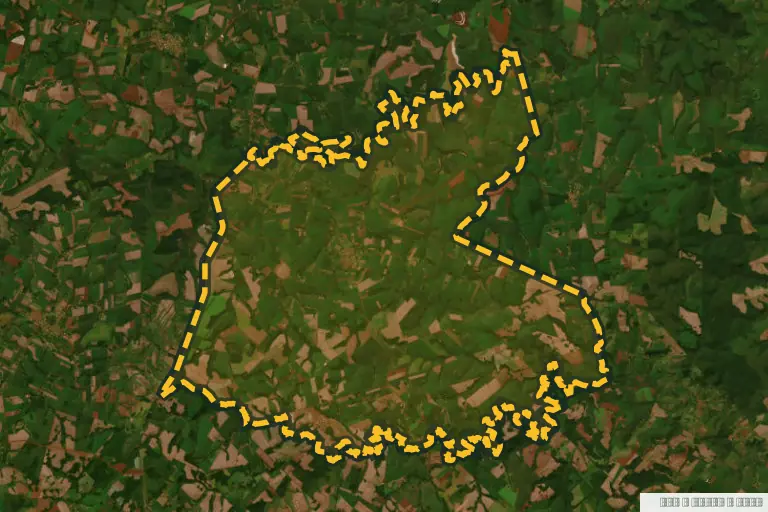 Vista satelital de Iruña, Paraguay. Zona de referencia del inmueble en remate; no delimita la parcela ni identifica el inmueble.