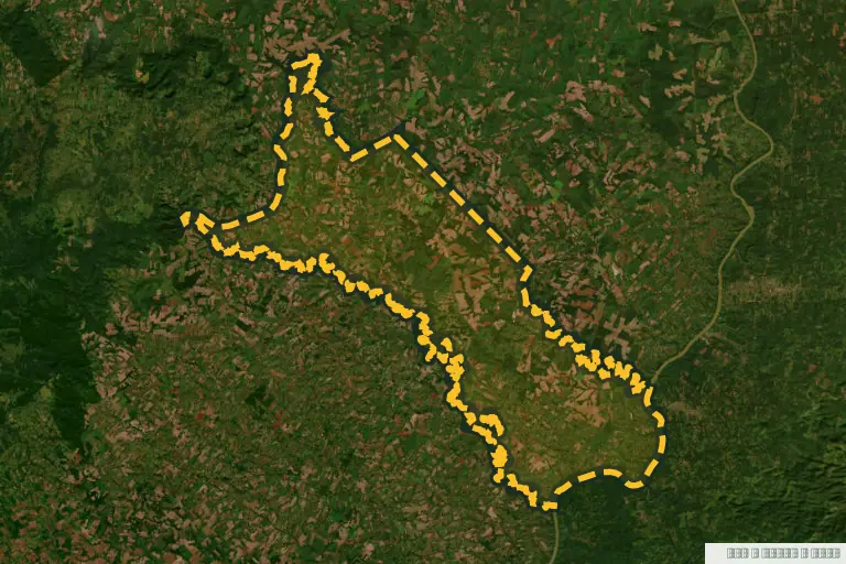 Vista satelital de San Rafael del Paraná, Paraguay. Zona de referencia del inmueble en remate; no delimita la parcela ni identifica el inmueble.